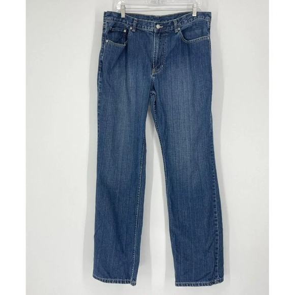 Structure Jeans Men's Sz 36x34 Blue Denim Relaxed Fit Straight Leg Medium Wash - Picture 1 of 6
